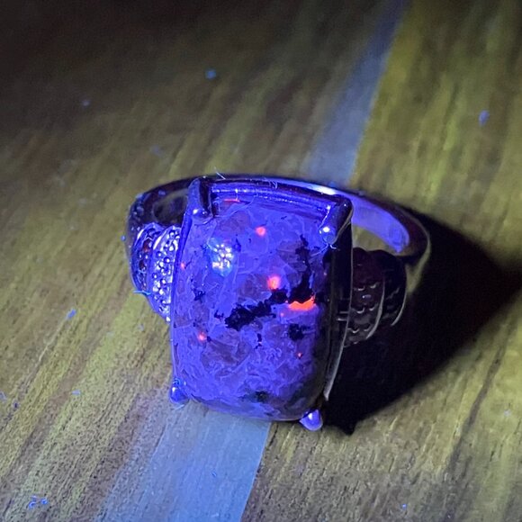 Natural Yooperlite and Multi-Gemstone Sterling Silver Ring (Size 7) - Picture 6 of 16